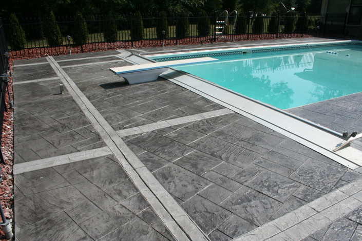 Slip Resistant Pool Deck Decorative Concrete Pool Decks