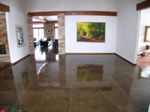 coloured polished concrete