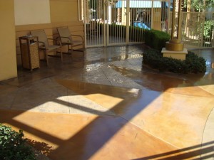 Exterior decorative concrete finish - stained